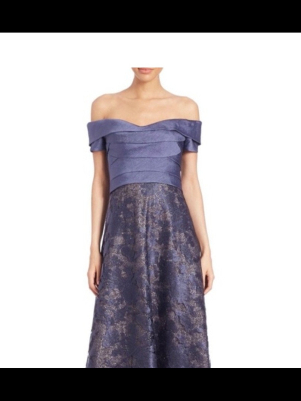 Rene Ruiz Off-Shoulder Jacquard Maxi Dress SZ 6